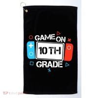 Back To School Game On 10th Grade Funny Gamer Boy Girl Golf Towel thumb 0
