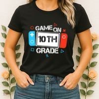 Back To School Game On 10th Grade Funny Gamer Boy Girl Women's T-Shirt thumb 2