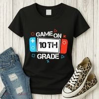 Back To School Game On 10th Grade Funny Gamer Boy Girl Women's T-Shirt thumb 3