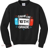 Back To School Game On 10th Grade Funny Gamer Boy Girl Kids Sweatshirt thumb 0