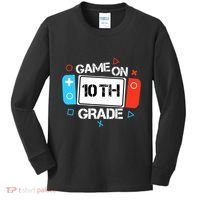 Back To School Game On 10th Grade Funny Gamer Boy Girl Kids Long Sleeve Shirt thumb 0