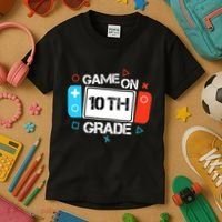 Back To School Game On 10th Grade Funny Gamer Boy Girl Kids T-Shirt thumb 3