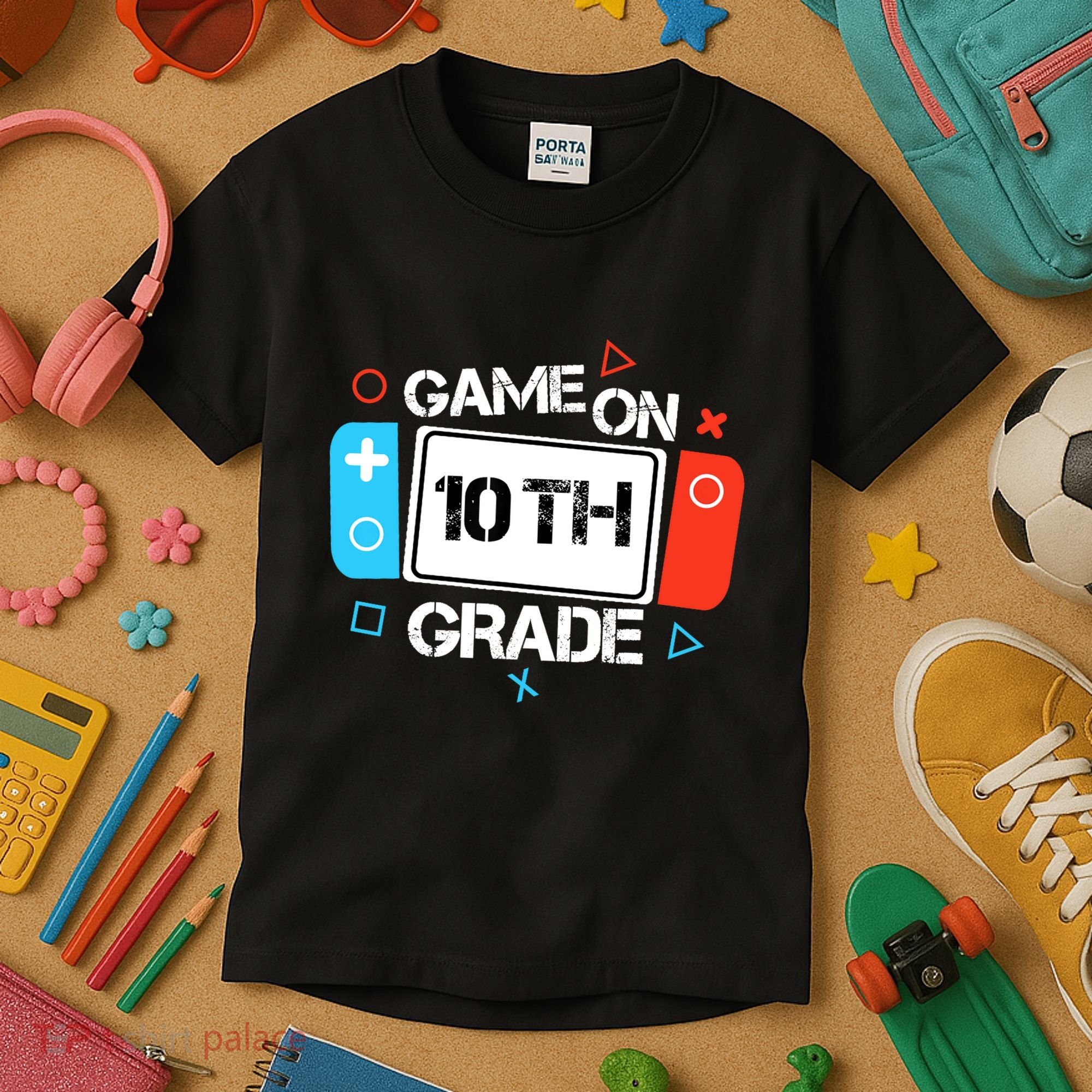 Back To School Game On 10th Grade Funny Gamer Boy Girl Kids T-Shirt