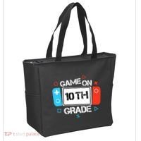 Back To School Game On 10th Grade Funny Gamer Boy Girl Tote Bag thumb 2