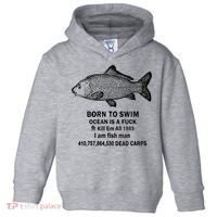 Born To Swim Ocean Is A Fuck Kill Em All 1989 Toddler Hoodie thumb 0