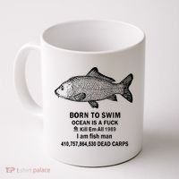 Born To Swim Ocean Is A Fuck Kill Em All 1989 Coffee Mug thumb 0