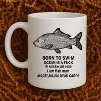 Born To Swim Ocean Is A Fuck Kill Em All 1989 Coffee Mug thumb 2