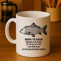 Born To Swim Ocean Is A Fuck Kill Em All 1989 Coffee Mug thumb 4