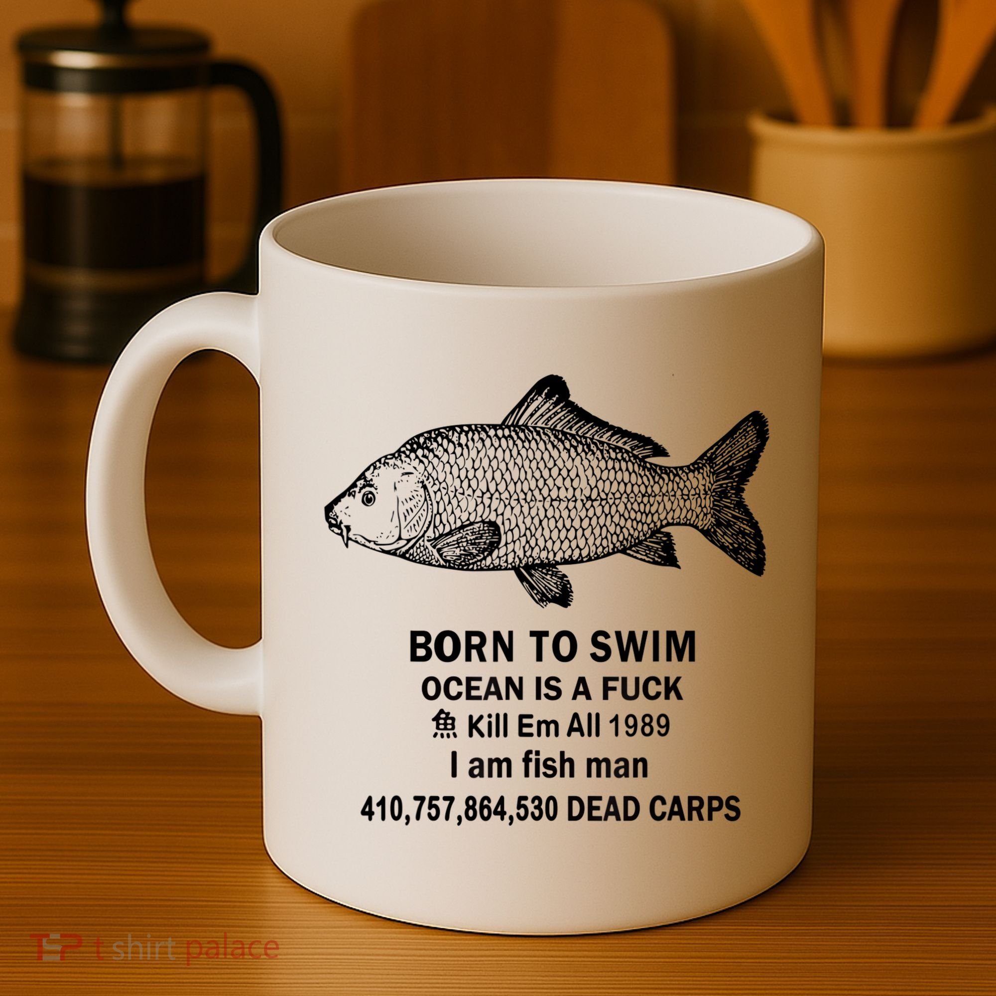 Born To Swim Ocean Is A Fuck Kill Em All 1989 Coffee Mug