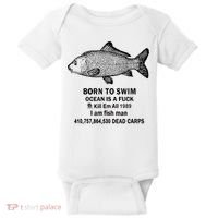 Born To Swim Ocean Is A Fuck Kill Em All 1989 Baby Bodysuit thumb 0