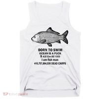 Born To Swim Ocean Is A Fuck Kill Em All 1989 Tank Top thumb 0
