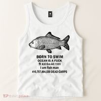 Born To Swim Ocean Is A Fuck Kill Em All 1989 Tank Top thumb 2