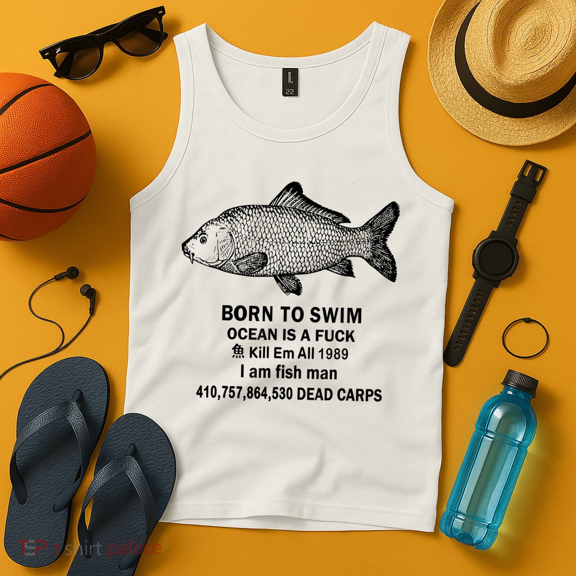 Born To Swim Ocean Is A Fuck Kill Em All 1989 Tank Top