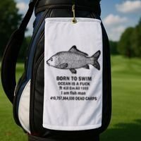 Born To Swim Ocean Is A Fuck Kill Em All 1989 Golf Towel thumb 2