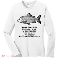 Born To Swim Ocean Is A Fuck Kill Em All 1989 Women's Long Sleeve Shirt thumb 0