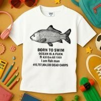 Born To Swim Ocean Is A Fuck Kill Em All 1989 Kids T-Shirt thumb 3