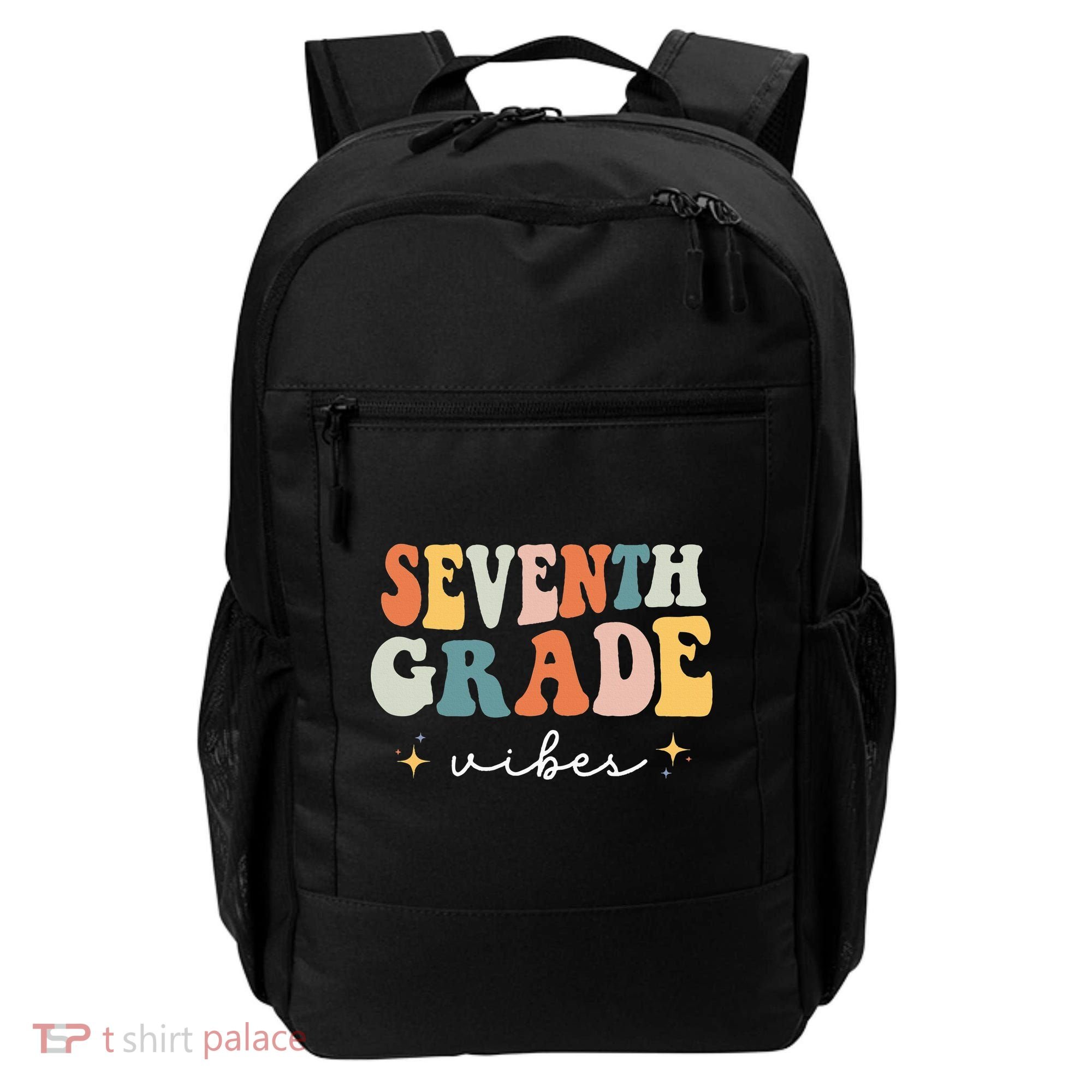 Back To School Seventh Grade Vibes Retro 7th Grade Teacher Backpack