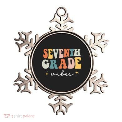 Back To School Seventh Grade Vibes Retro 7th Grade Teacher Ornament