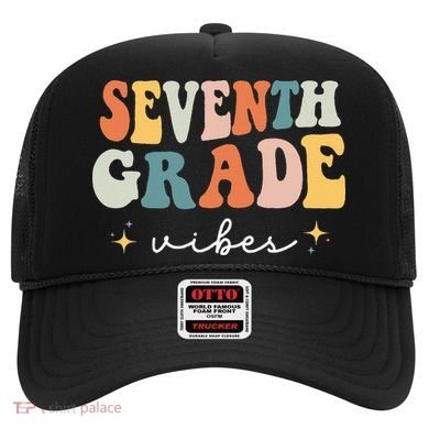 Back To School Seventh Grade Vibes Retro 7th Grade Teacher Hat