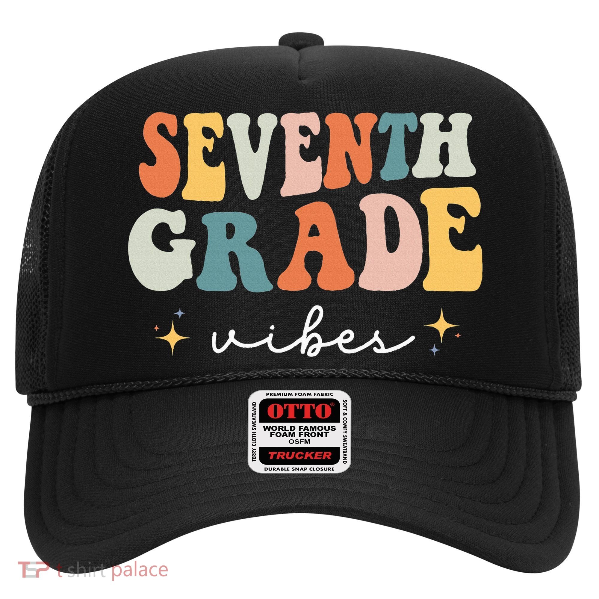 Back To School Seventh Grade Vibes Retro 7th Grade Teacher Hat