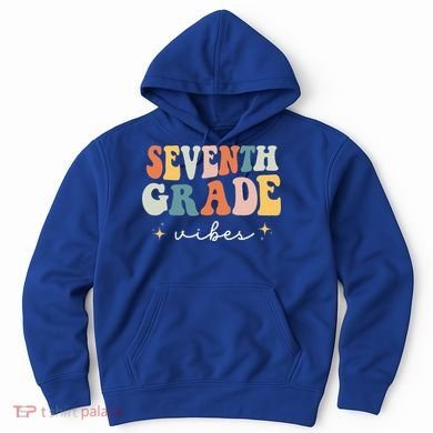Back To School Seventh Grade Vibes Retro 7th Grade Teacher Hoodie