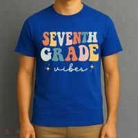 Back To School Seventh Grade Vibes Retro 7th Grade Teacher T-Shirt thumb 3