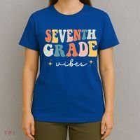 Back To School Seventh Grade Vibes Retro 7th Grade Teacher T-Shirt thumb 4