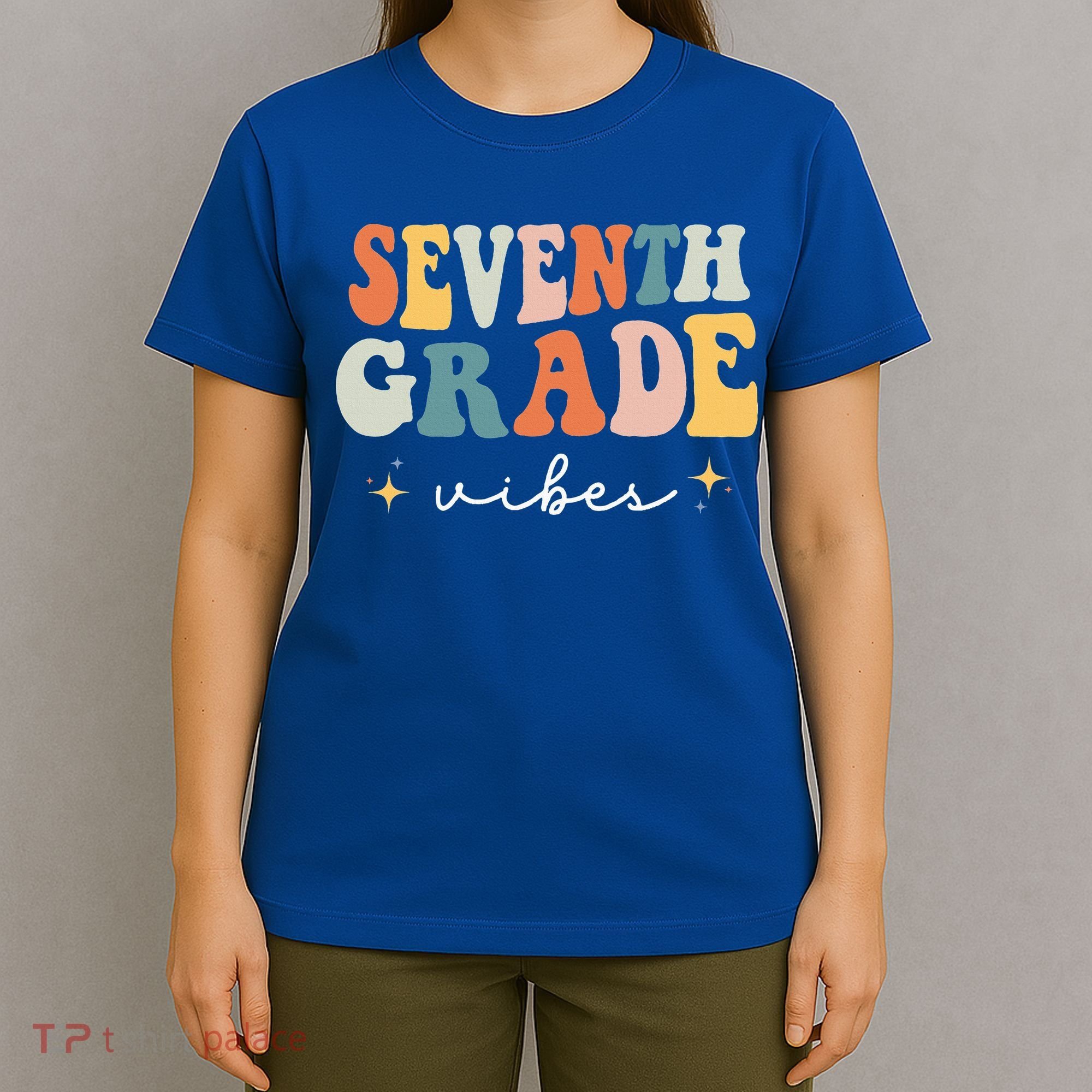 Back To School Seventh Grade Vibes Retro 7th Grade Teacher T-Shirt