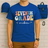 Back To School Seventh Grade Vibes Retro 7th Grade Teacher T-Shirt thumb 6