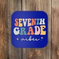 Back To School Seventh Grade Vibes Retro 7th Grade Teacher Coaster thumb 0