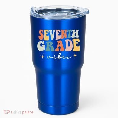 Back To School Seventh Grade Vibes Retro 7th Grade Teacher Tumbler