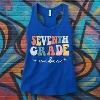 Back To School Seventh Grade Vibes Retro 7th Grade Teacher Women's Tank Top thumb 3
