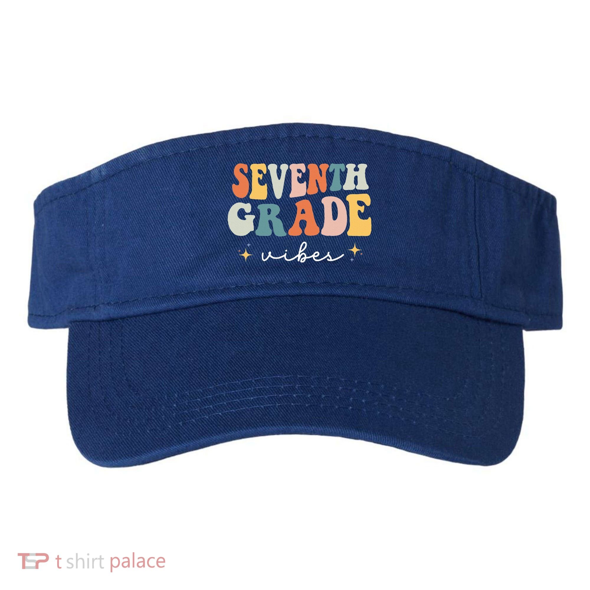 Back To School Seventh Grade Vibes Retro 7th Grade Teacher Visor