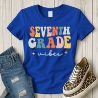 Back To School Seventh Grade Vibes Retro 7th Grade Teacher Women's T-Shirt thumb 3