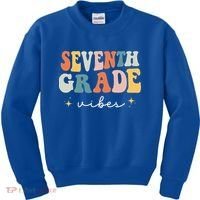 Back To School Seventh Grade Vibes Retro 7th Grade Teacher Kids Sweatshirt thumb 0