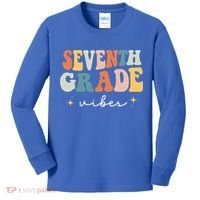 Back To School Seventh Grade Vibes Retro 7th Grade Teacher Kids Long Sleeve Shirt thumb 0
