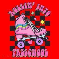 Back To School Skating Rollin Into Preschool Santa Hat thumb 1