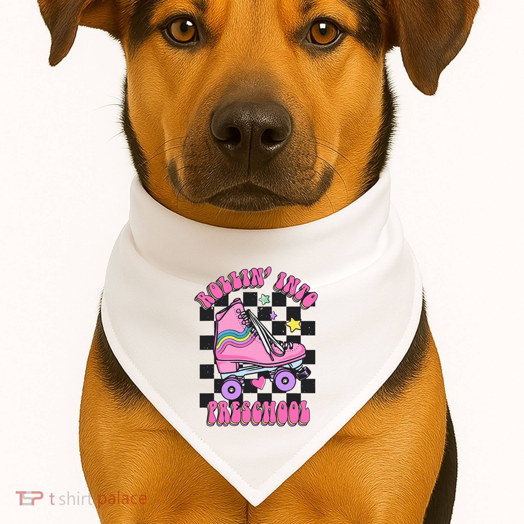 Back To School Skating Rollin Into Preschool USA-Made Doggie Bandana