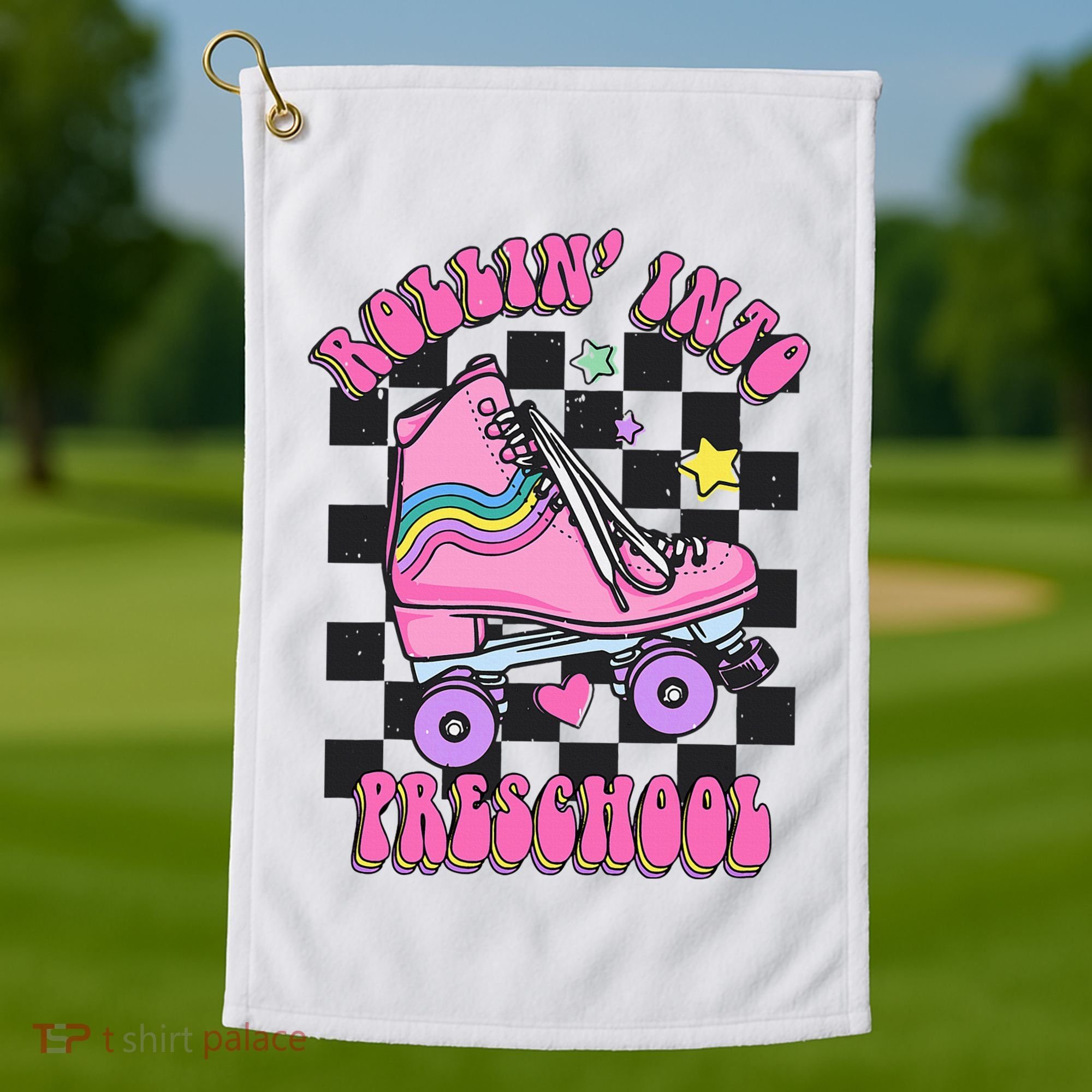 Back To School Skating Rollin Into Preschool Golf Towel