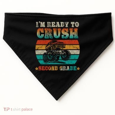 Back To School Ready To Crush Second Grade Monster Truck Boy Cute Gift USA-Made Doggie Bandana