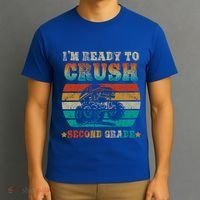 Back To School Ready To Crush Second Grade Monster Truck Boy Cute Gift T-Shirt thumb 3