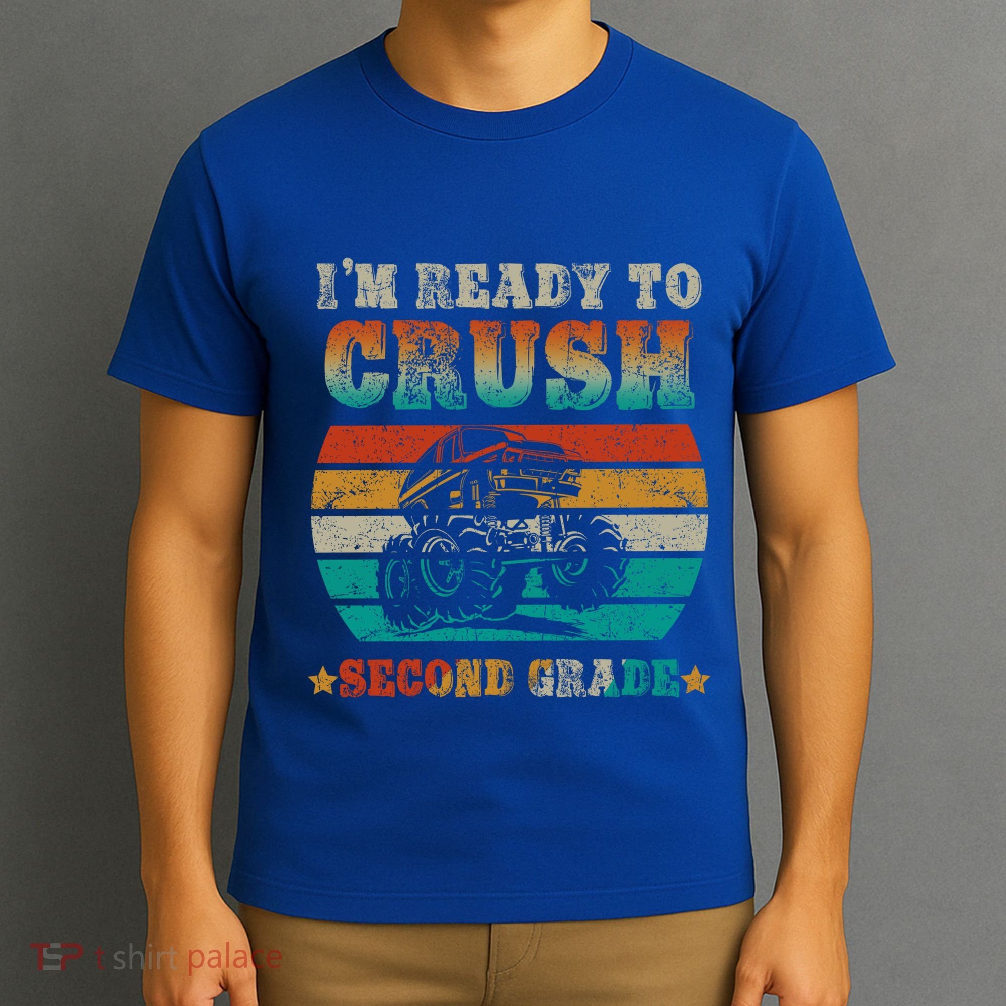 Back To School Ready To Crush Second Grade Monster Truck Boy Cute Gift T-Shirt