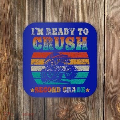 Back To School Ready To Crush Second Grade Monster Truck Boy Cute Gift Coaster