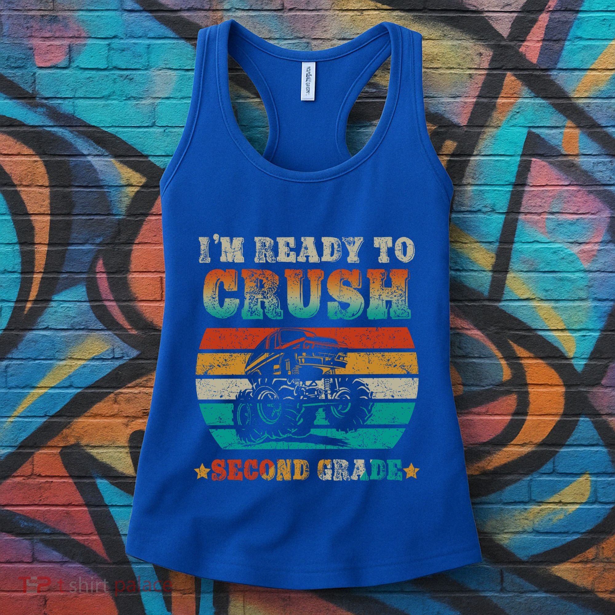 Back To School Ready To Crush Second Grade Monster Truck Boy Cute Gift Women's Tank Top