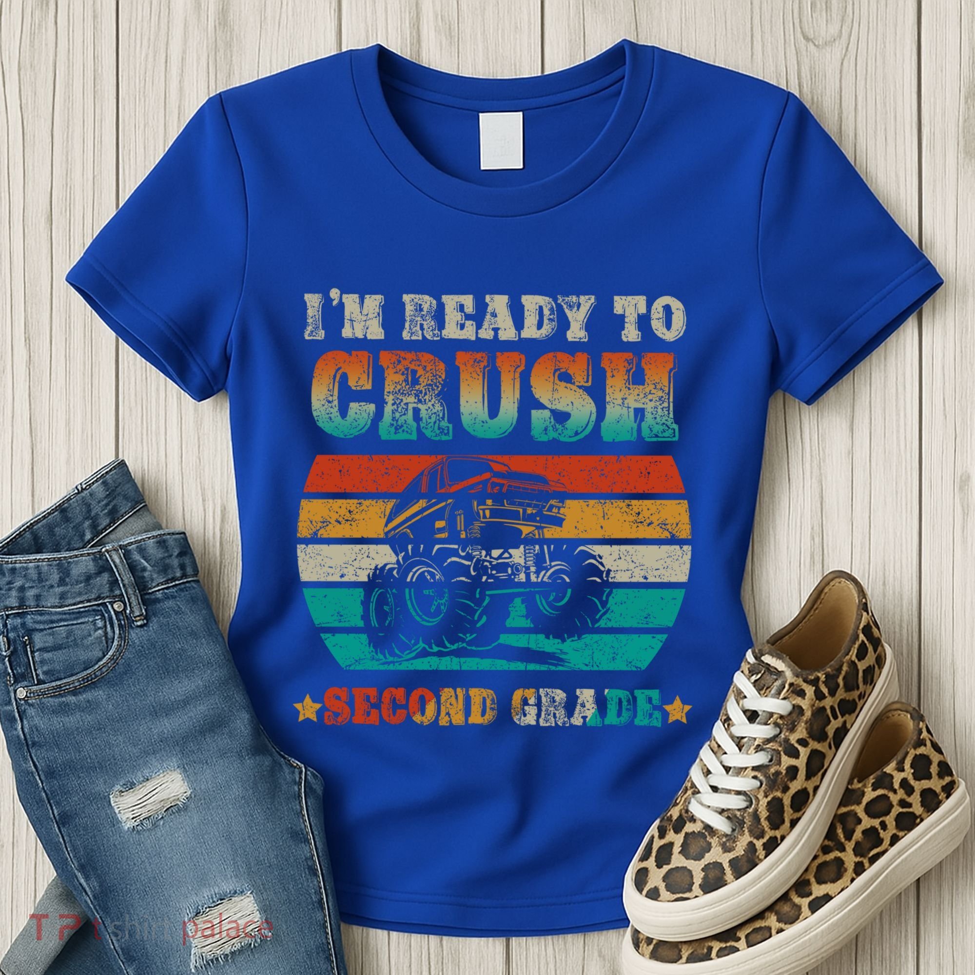 Back To School Ready To Crush Second Grade Monster Truck Boy Cute Gift Women's T-Shirt