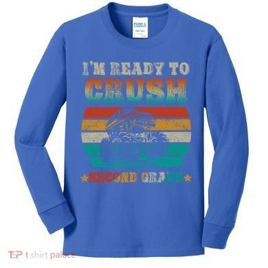 Back To School Ready To Crush Second Grade Monster Truck Boy Cute Gift Kids Long Sleeve Shirt