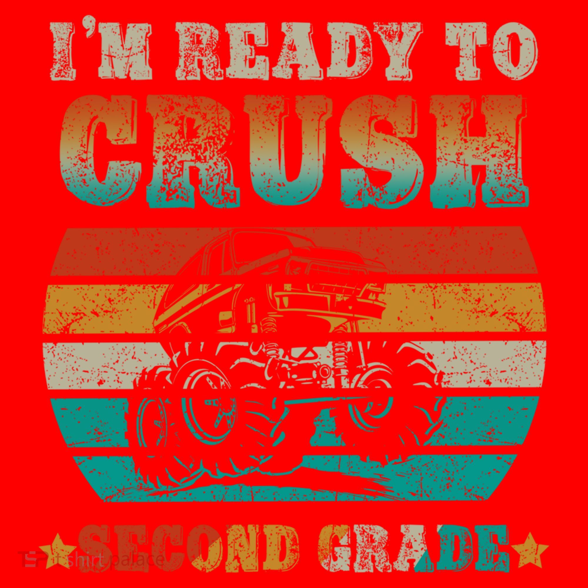 Back To School Ready To Crush Second Grade Monster Truck Boy Cute Gift Santa Hat