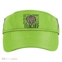 Back To School Teacher Life Apple Leopard Teacher Women Gift Adult Drive Performance Visor thumb 0