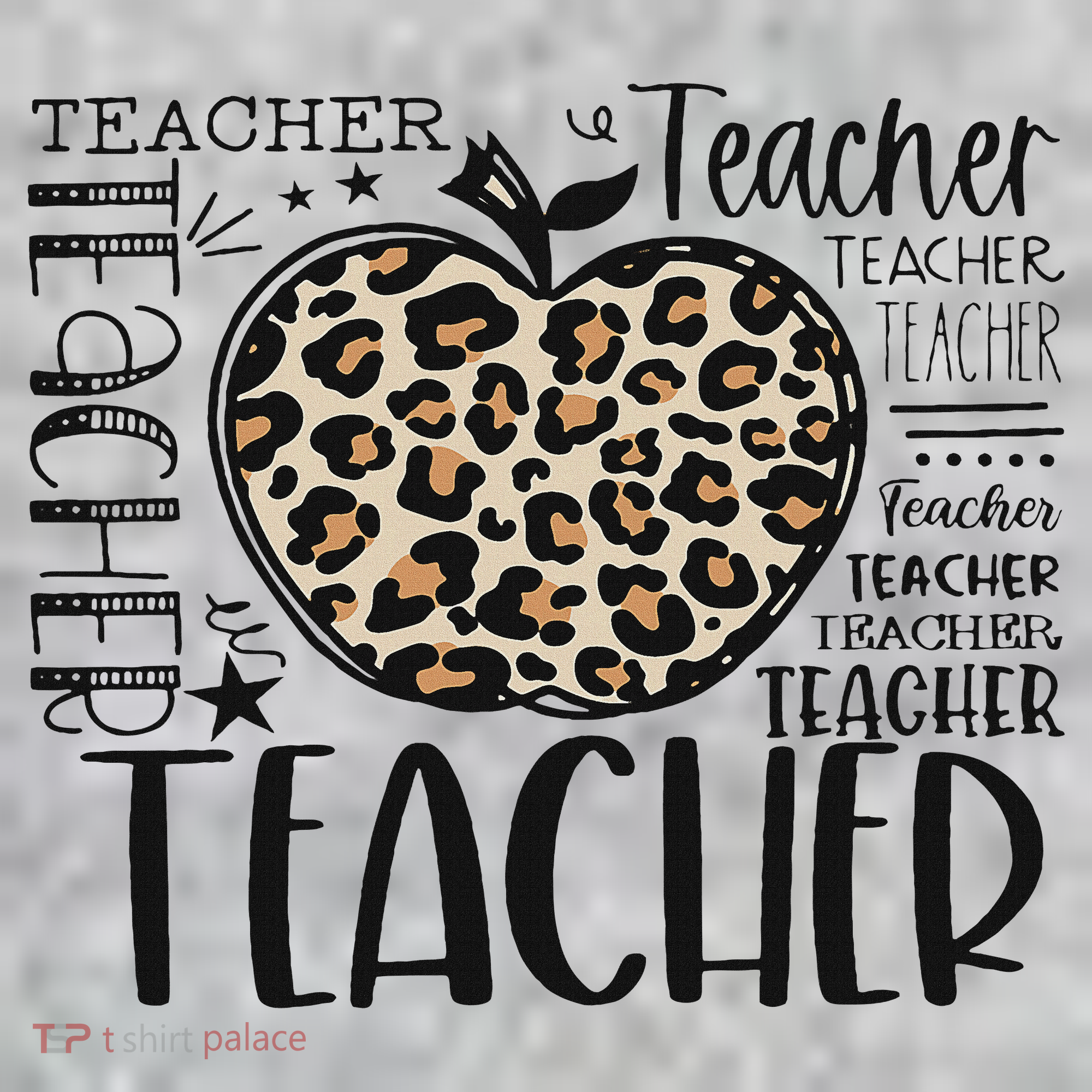 Back To School Teacher Life Apple Leopard Teacher Women Gift The Baniff Cuffed Pom Beanie