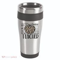 Back To School Teacher Life Apple Leopard Teacher Women Gift 16oz Travel Tumbler thumb 0